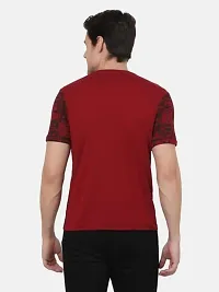 Stylish Maroon Cotton Blend T-Shirt For Men-thumb1