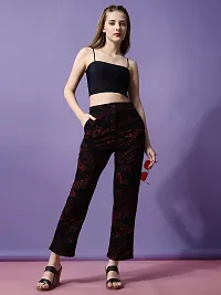 Stylish Fancy Polycotton Printed Regular Fit Trousers For Women-thumb4