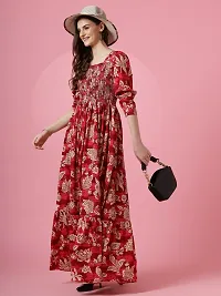 Stylish Georgette Red Printed Dress For Women-thumb2