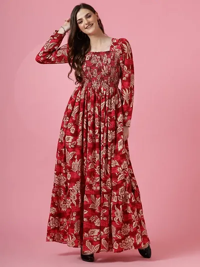 New Launch Georgette Floral Maxi Dress For Women