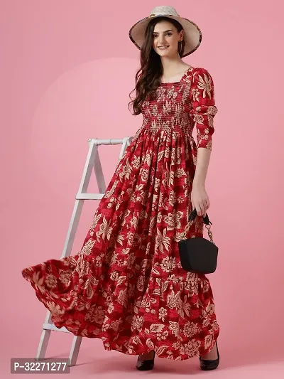 Stylish Georgette Red Printed Dress For Women-thumb4