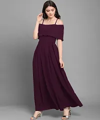 Stylish Fancy Designer Crepe Dresses For Women-thumb1