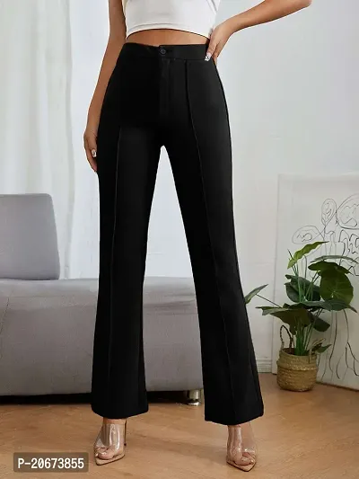 Stylish Fancy Polycotton Solid Regular Fit Trousers For Women-thumb0