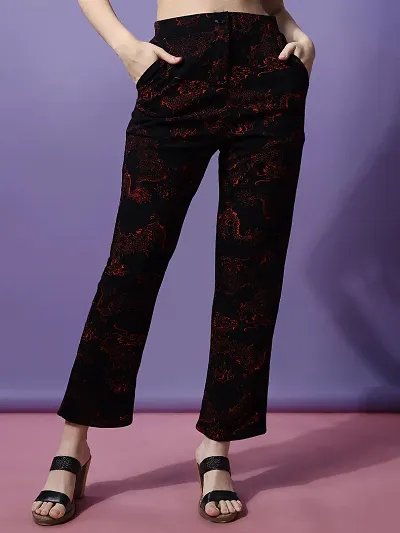 Stylish Fancy Polycotton Regular Fit Trousers For Women