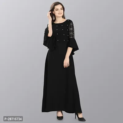 Stylish Fancy Designer Crepe Dresses For Women-thumb0