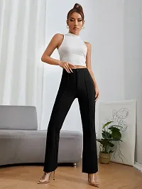 Stylish Fancy Polycotton Solid Regular Fit Trousers For Women-thumb3