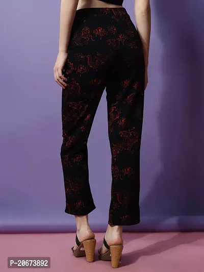 Stylish Fancy Polycotton Printed Regular Fit Trousers For Women-thumb4