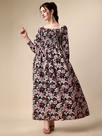 Stylish Crepe Multicoloured Printed Dress For Women-thumb2