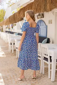 Stylish Blue Crepe Dresses For Women-thumb3
