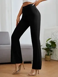 Stylish Fancy Polycotton Solid Regular Fit Trousers For Women-thumb2