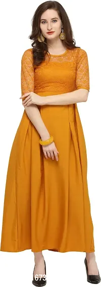 Stylish Fancy Designer Crepe Dresses For Women-thumb0