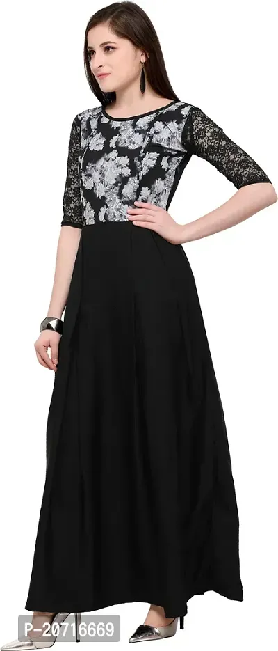 Stylish Fancy Designer Crepe Dresses For Women-thumb2