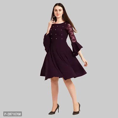 Stylish Fancy Designer Crepe Dresses For Women-thumb0