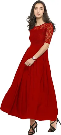 Stylish Fancy Designer Crepe Dresses For Women-thumb2