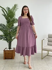 Women Fit and Flare Purple Dress-thumb2