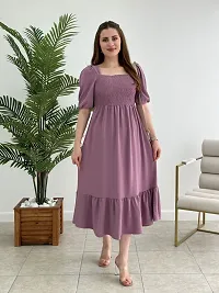 Women Fit and Flare Purple Dress-thumb4