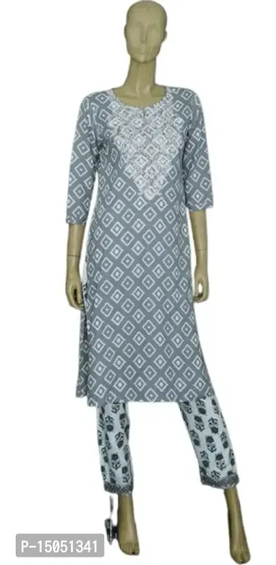 Stylish Cotton Kurti Set For Women-thumb0