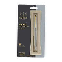 Parker Galaxy Stainless Steel Gold Trim Ball Pen-thumb1