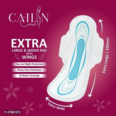 Cailin Care Cottony Soft  Rash Free  Leakage Free Sanitary Napkin Sanitary Pads (Size - 320mm | XXXL) (Combo of 1 Packet) (Total 40 Pads)-thumb4
