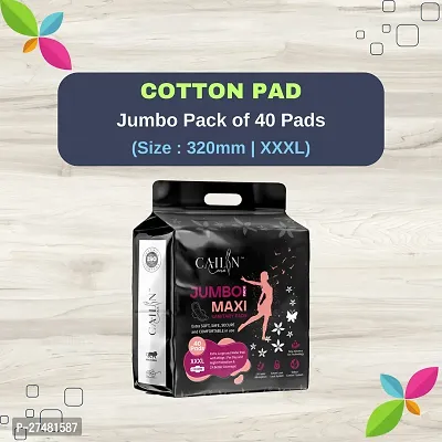 Cailin Care Cottony Soft Extra Large and Extra Wider Sanitary Napkin Sanitary Pads (Size - 320mm | XXXL) (Combo of 1 Packet) (Total 40 Pads)-thumb0