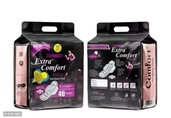 Jumbo Extra comfort XXXL Dry  Soft Antibacterial Sanitary Pads Day and Night Secure Protection ( Pack of 2) 80 Pad