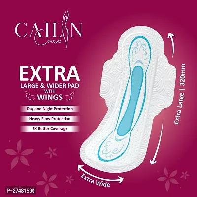 Cailin Care Cottony Soft Extra Large and Extra Wider Sanitary Napkin Sanitary Pads (Size - 320mm | XXXL) (Combo of 4 Packet) (Total 160 Pads)-thumb4