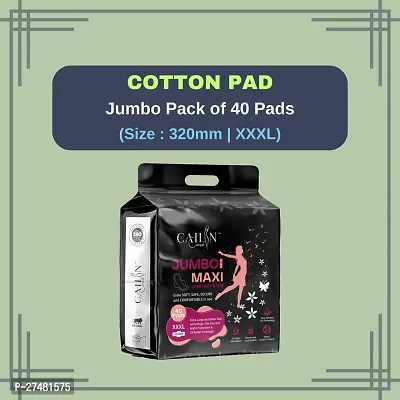 Cailin Care Cottony Soft  Rash Free  Leakage Free Sanitary Napkin Sanitary Pads (Size - 320mm | XXXL) (Combo of 1 Packet) (Total 40 Pads)-thumb0