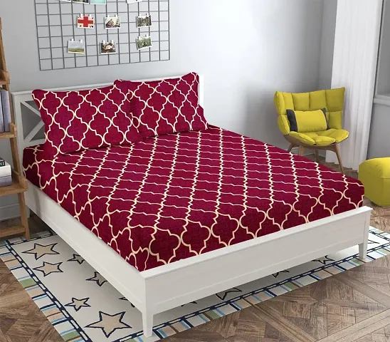 Printed Double Bedsheet with 2 Pillow Cover