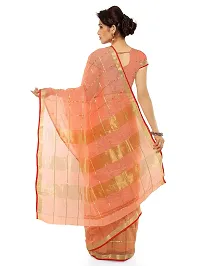 Fabulous Kota Doria Cotton Self Pattern Saree with Blouse piece For Women-thumb1