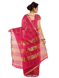 Fabulous Kota Doria Cotton Self Pattern Saree with Blouse piece For Women-thumb1