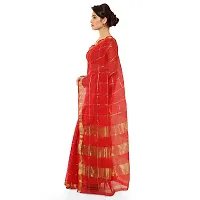 Fabulous Kota Doria Cotton Self Pattern Saree with Blouse piece For Women-thumb1