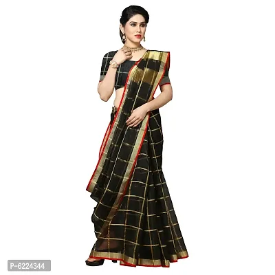 Fabulous Kota Doria Cotton Self Pattern Saree with Blouse piece For Women