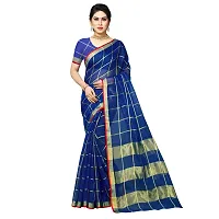 Fabulous Kota Doria Cotton Self Pattern Saree with Blouse piece For Women-thumb1