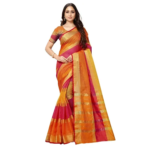 Hot Selling Cotton Saree with Blouse piece 