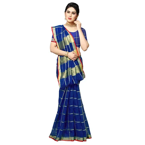 Fabulous Kota Doria Self Pattern Saree with Blouse piece For Women