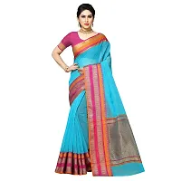 Fabulous Kota Doria Cotton Self Pattern Saree with Blouse piece For Women-thumb1