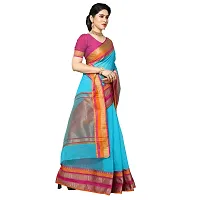 Fabulous Kota Doria Cotton Self Pattern Saree with Blouse piece For Women-thumb3