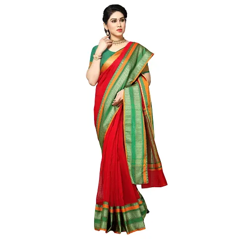 Fabulous Kota Doria Self Pattern Saree with Blouse piece For Women