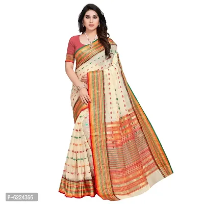 Fabulous Kota Doria Cotton Self Pattern Saree with Blouse piece For Women