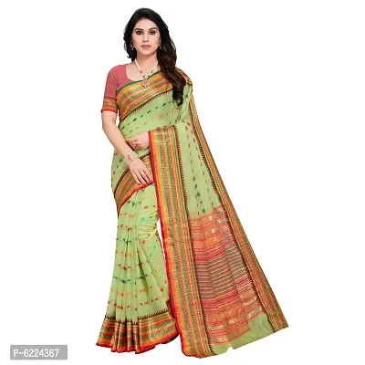 Fabulous Kota Doria Cotton Self Pattern Saree with Blouse piece For Women