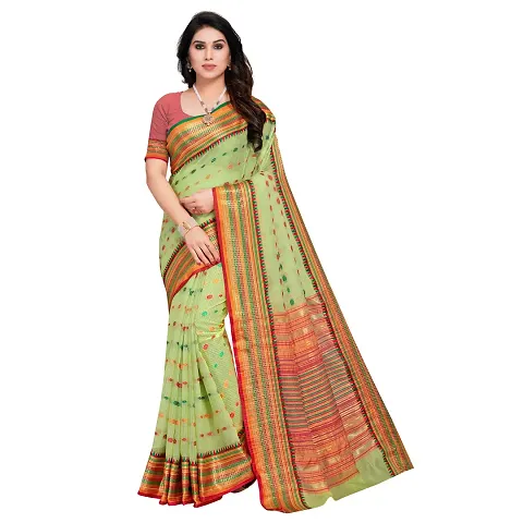 Fabulous Kota Doria Self Pattern Saree with Blouse piece For Women