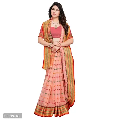 Fabulous Kota Doria Cotton Self Pattern Saree with Blouse piece For Women-thumb2