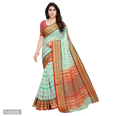 Fabulous Kota Doria Cotton Self Pattern Saree with Blouse piece For Women