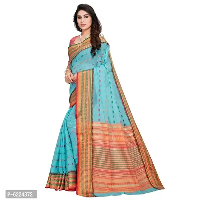 Fabulous Kota Doria Cotton Self Pattern Saree with Blouse piece For Women-thumb4