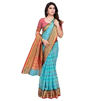 Fabulous Kota Doria Cotton Self Pattern Saree with Blouse piece For Women-thumb1