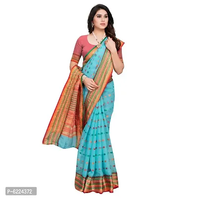 Fabulous Kota Doria Cotton Self Pattern Saree with Blouse piece For Women-thumb2