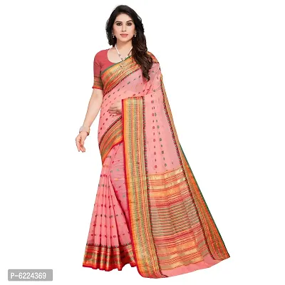 Fabulous Kota Doria Cotton Self Pattern Saree with Blouse piece For Women