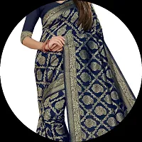 Fabulous Silk Blend Jacquard Saree with Blouse piece For Women-thumb1