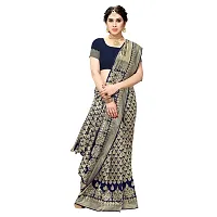 Fabulous Silk Blend Jacquard Saree with Blouse piece For Women-thumb1