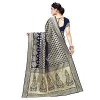 Fabulous Silk Blend Jacquard Saree with Blouse piece For Women-thumb4